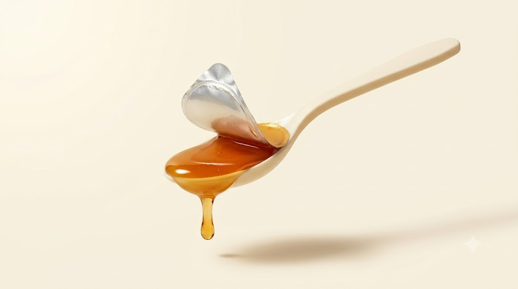 Peeled Spoon Honey spoon with dripping Manuka honey